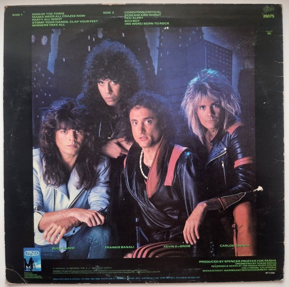 Quiet Riot - Conditional Critical - 1984.  (LP). 12. Vinyl. Пластинка. Greece. - фото фото фото 1