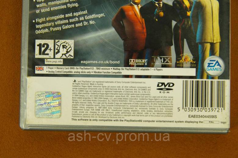 Диск, Playstation 2, GoldenEye, Rogue Agent - фото фото фото 3