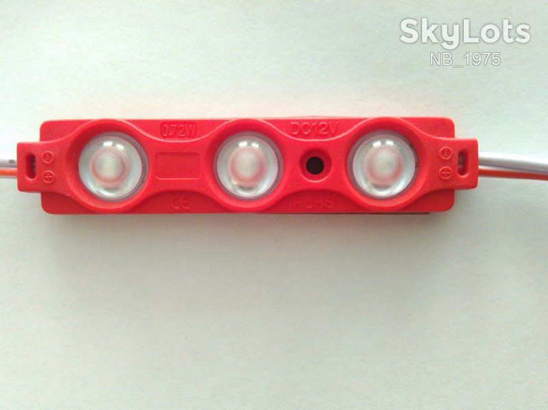 Светодиодный LED модуль SMD 2835-3 R красный с линзой IP65 - фото фото фото 1