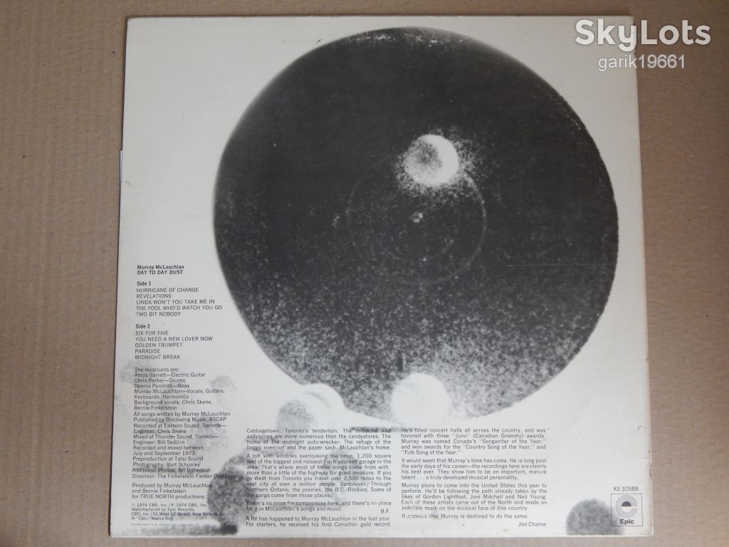 Murray McLauchlan ‎– Day To Day Dust  (Epic ‎– KE 32589, US) insert EX/EX - фото фото фото 1
