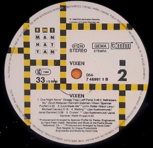 Vixen - Vixen - 1988.  (LP). 12. Vinyl. Пластинка. EEC. - фото фото фото 5