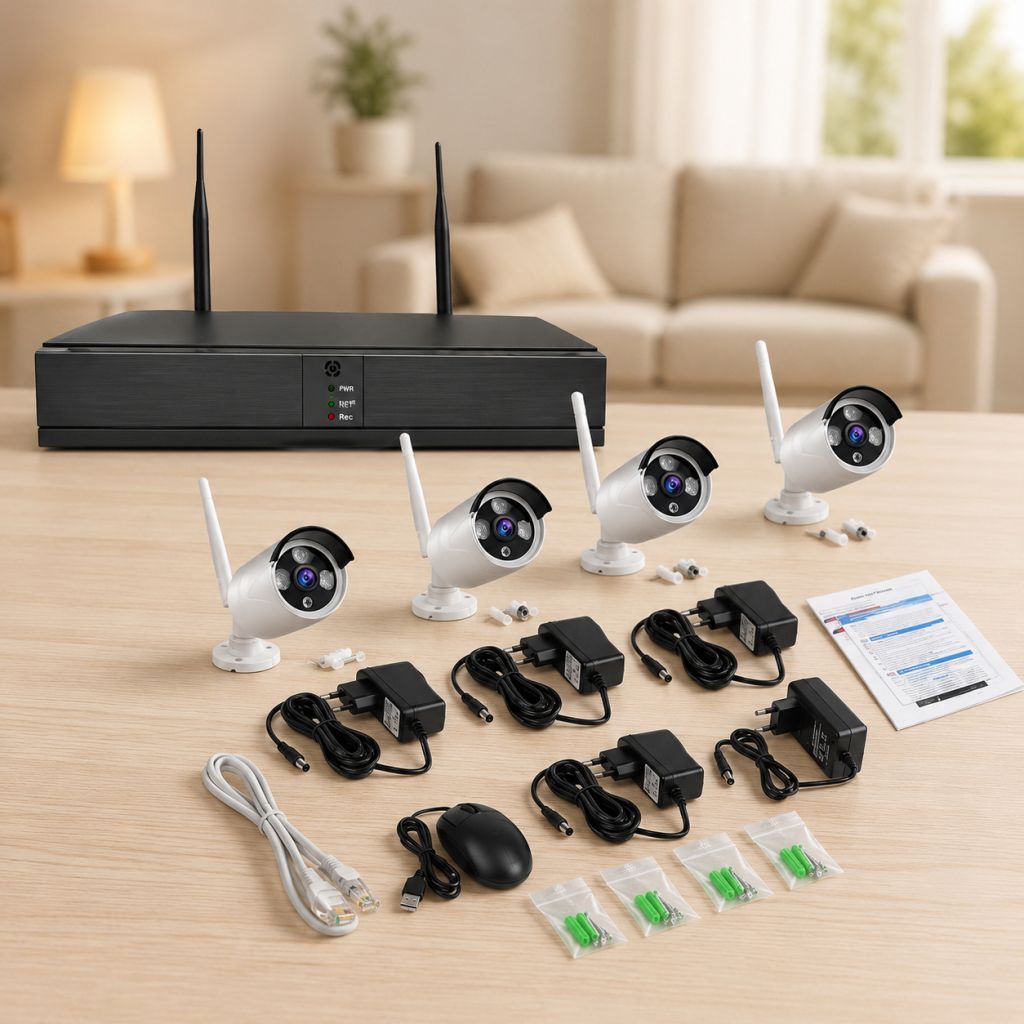 Комплект відеоспостереження бездротової Full HD Wi-Fi на 4 камери з реєстратором - фото фото фото 1