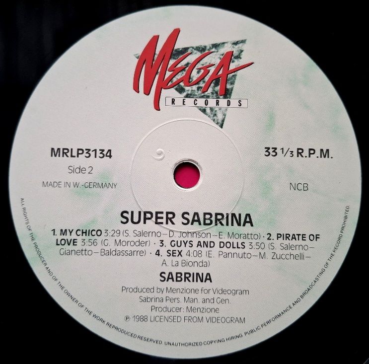 Sabrina - Super Sabrina - 1988.  (LP). 12. Vinyl. Пластинка. Scandinavia. - фото фото фото 5