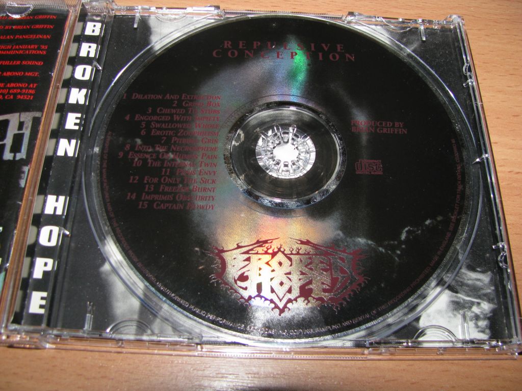 BROKEN HOPE - Repulsive Conception   (1995 Metal Blade 1st press,UK) - фото фото фото 2