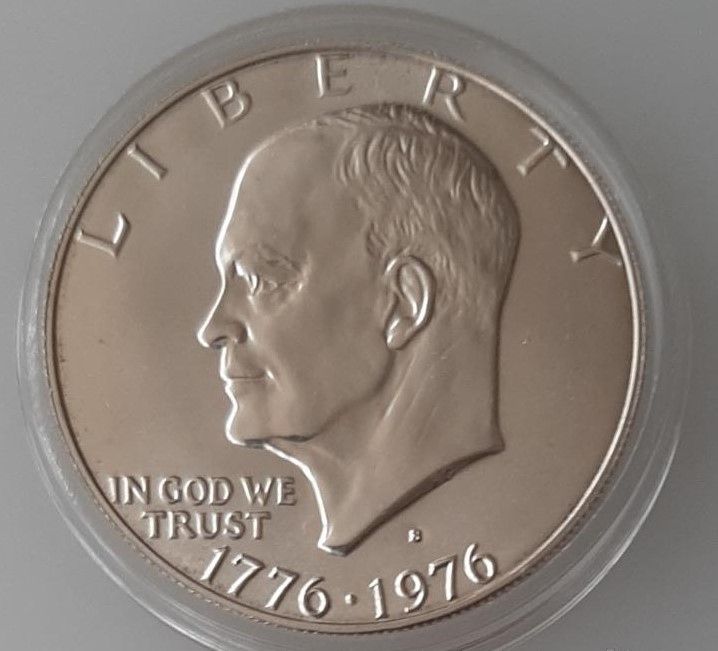 1 доллар - 1976г. S США Эйзенхауэр СЕРЕБРО - фото фото фото 0