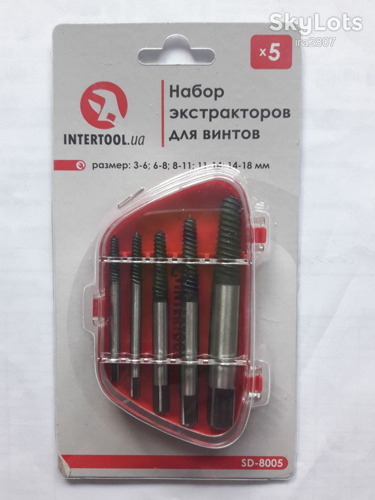 Набір екстракторів для гвинтів 5 од. INTERTOOL SD-8005 - фото фото фото 0