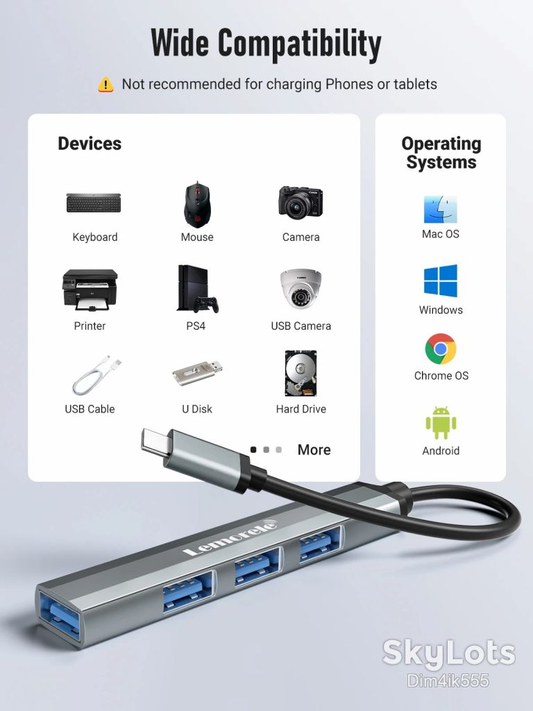 USB хаб Lemorele USB-C - 4USB3.0 OTG 4Port 22cm - фото фото фото 5