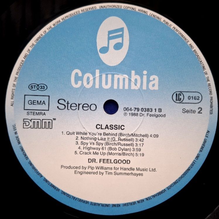 Dr. Feelgood - Classic - 1987.  (LP). 12. Vinyl. Пластинка. EEC. - фото фото фото 3