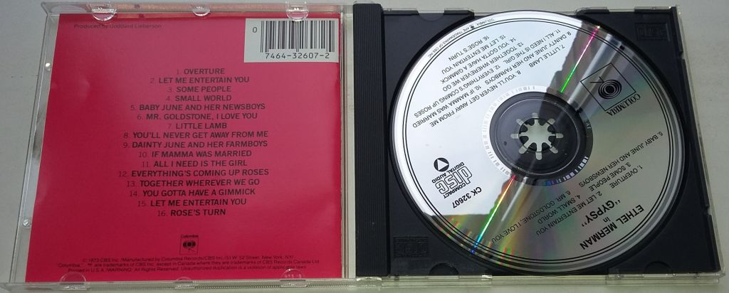 ETHEL MERMAN  Gypsy - A Musical Fable CD US - фото фото фото 1