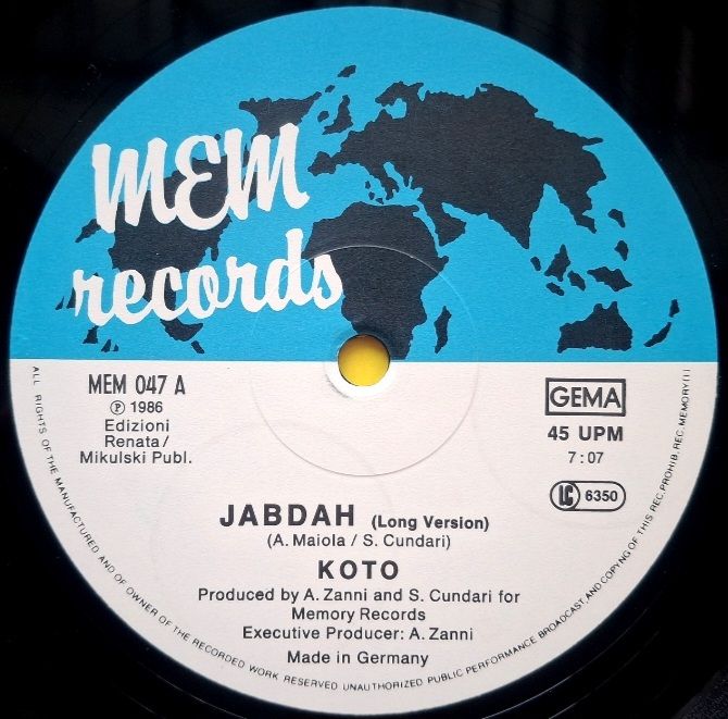 Koto - Jabdah - 1986.  (EP). 12. Vinyl. Пластинка. Germany. - фото фото фото 2