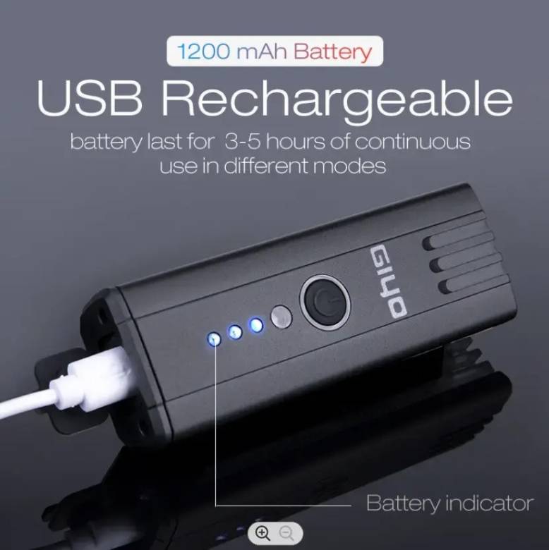Передня фара Giyo 450LM USB з сигналом (eos230) - фото фото фото 2