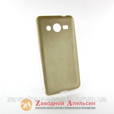 Samsung G355H Core2 чехол накладка кожа gold - фото фото фото 1