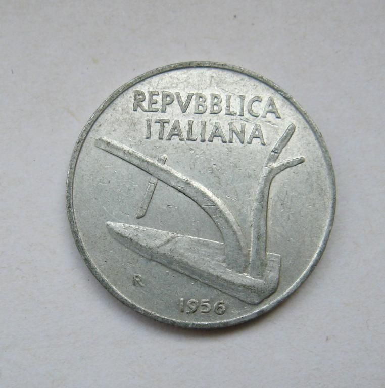 10 лир  1956 г.  ИТАЛИЯ  - фото фото фото 0