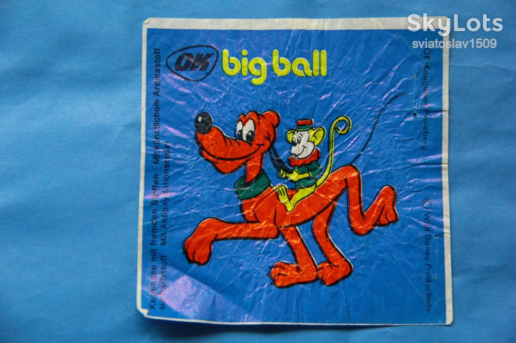 вкладыш этикетка жевательной резинки OK  BIG BALL - фото фото фото 0
