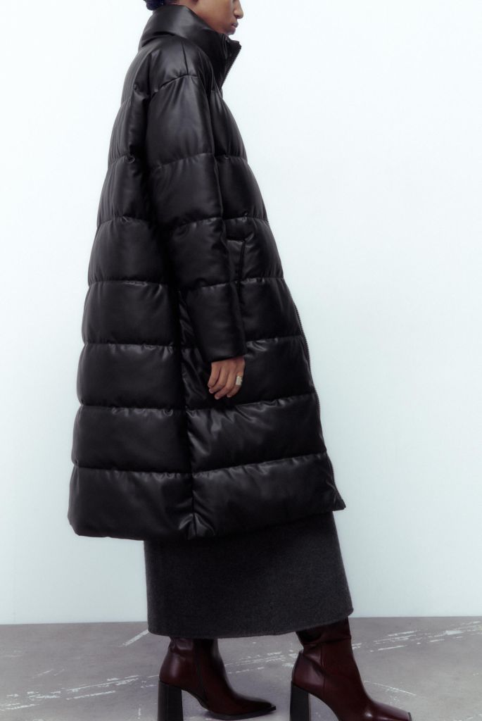 Пуховик из искусственной кожи Zara. - фото фото фото 4