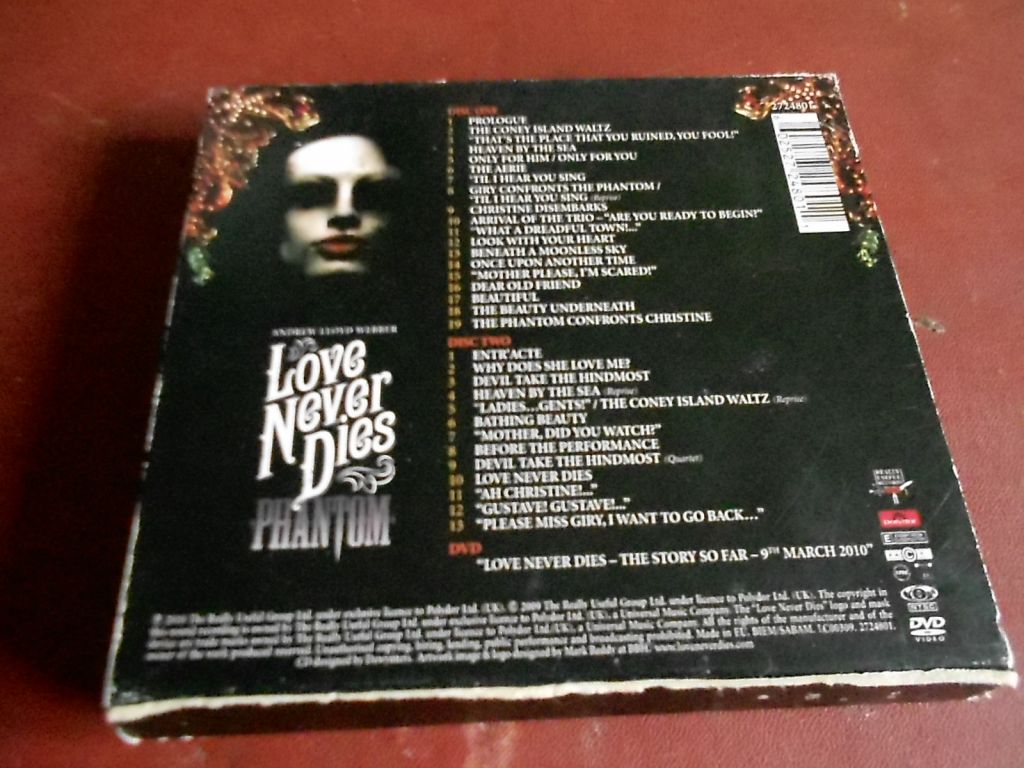 Andrew Lloyd Webber Love Never Dies 2CD + DVD фирменный б/у - фото фото фото 1