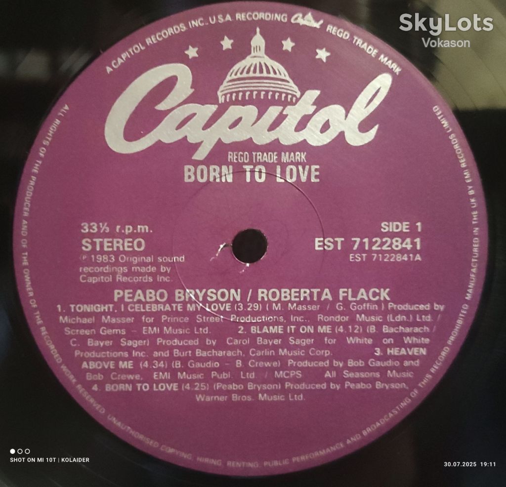Peabo Bryson, Roberta Flack-Born to love NM/NM - фото фото фото 3
