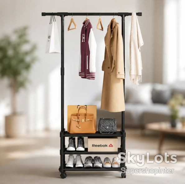 Вешалка напольная SINGLE-POLE SHOE RACK 107-2 с полками для обуви - фото фото фото 6