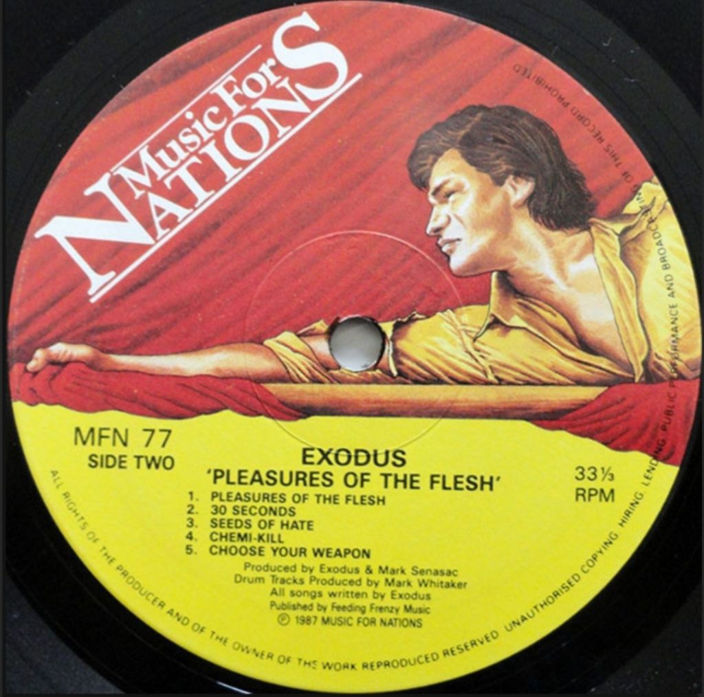 Exodus - Pleasures of the flesh - 1987.   (LP). 12. Vinyl. Пластинка. England. - фото фото фото 5