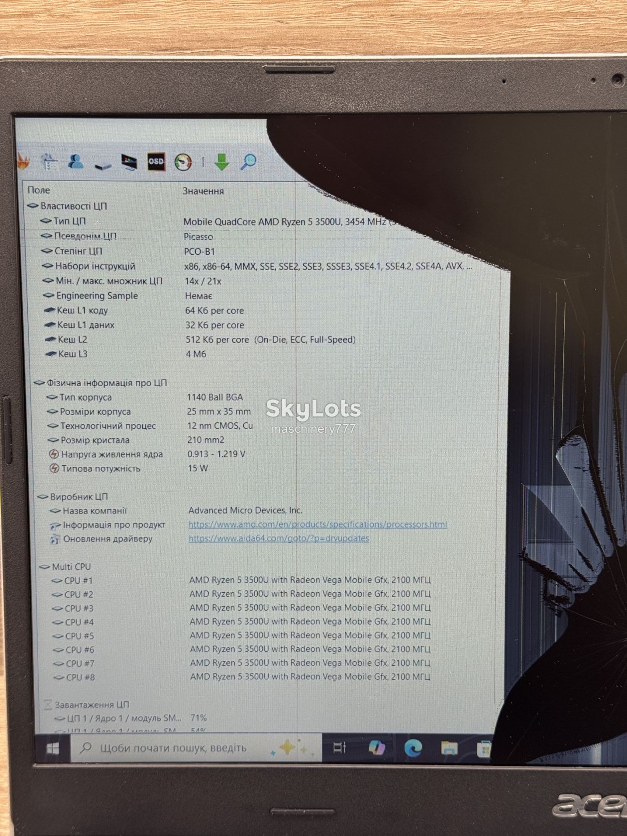 ноутбук Acer Aspire a315-23-amd Ryzen 5-3500u-8gb ram ddr4-№ss238 - фото фото фото 10