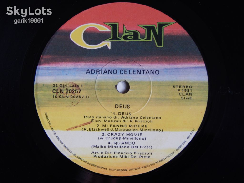 Adriano Celentano ‎– Deus  (Clan Celentano ‎– CLN 20257, I taly) insert EX+/EX+ - фото фото фото 3