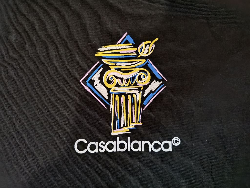 Футболка Casablanca Diamond Column Logo Black T-Shirt - фото фото фото 2