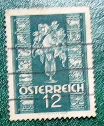 Австрия  (1937) Поздравительная марка. Букет. Цветы - фото фото фото 0