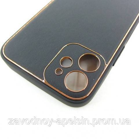 IPhone 12 кожаный чехол Epik black - фото фото фото 2