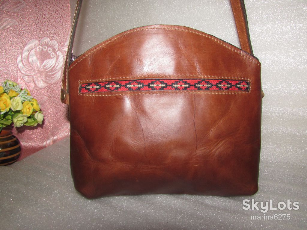 Сумка CROSSBODY 100% натуральная кожа В ЭТНО СТИЛЕ - фото фото фото 0