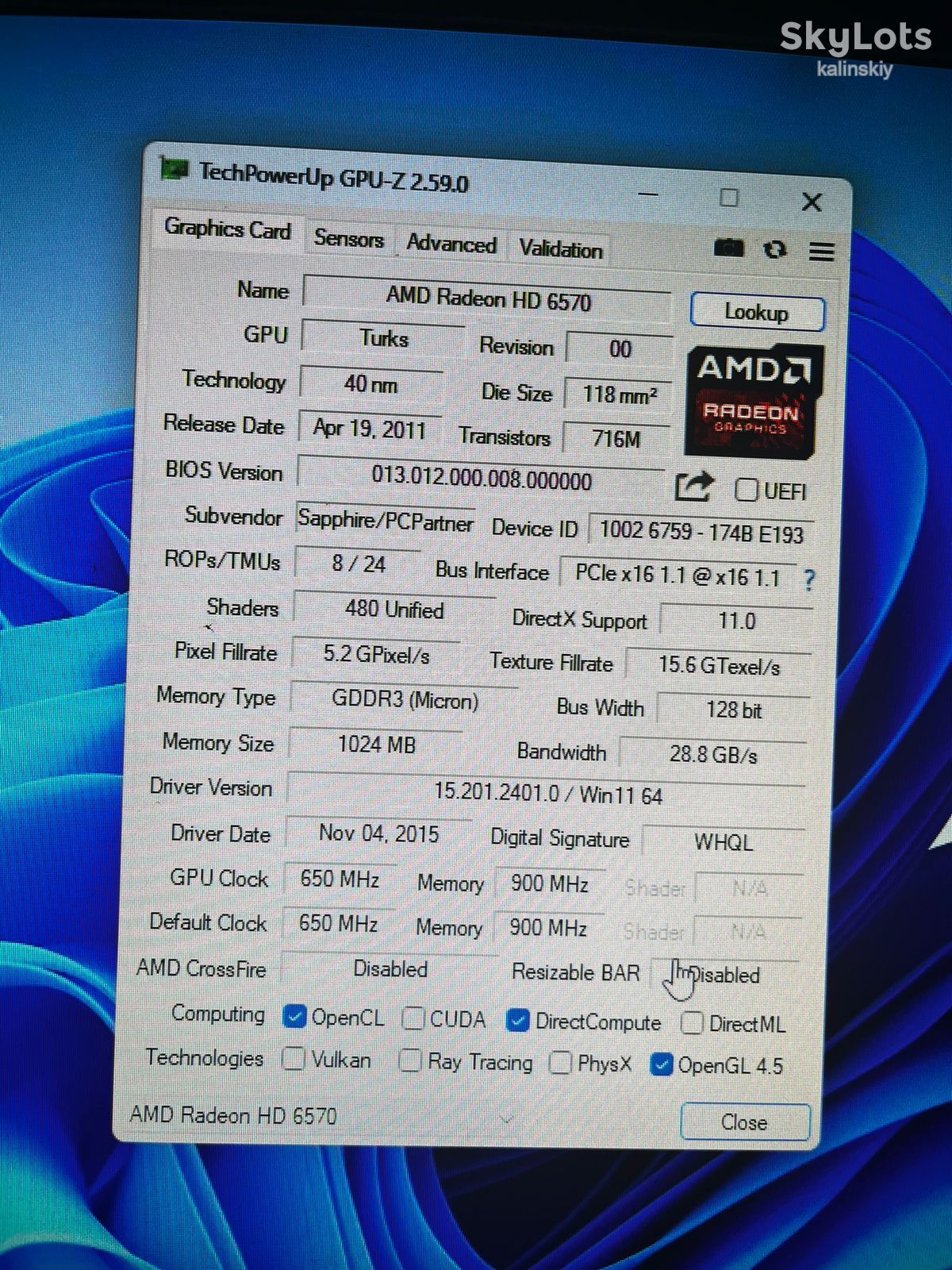 Відеокарта Sapphire Radeon HD6570 1GB GDDR3/128BIT/HDMI/DVI/VGA - фото фото фото 3