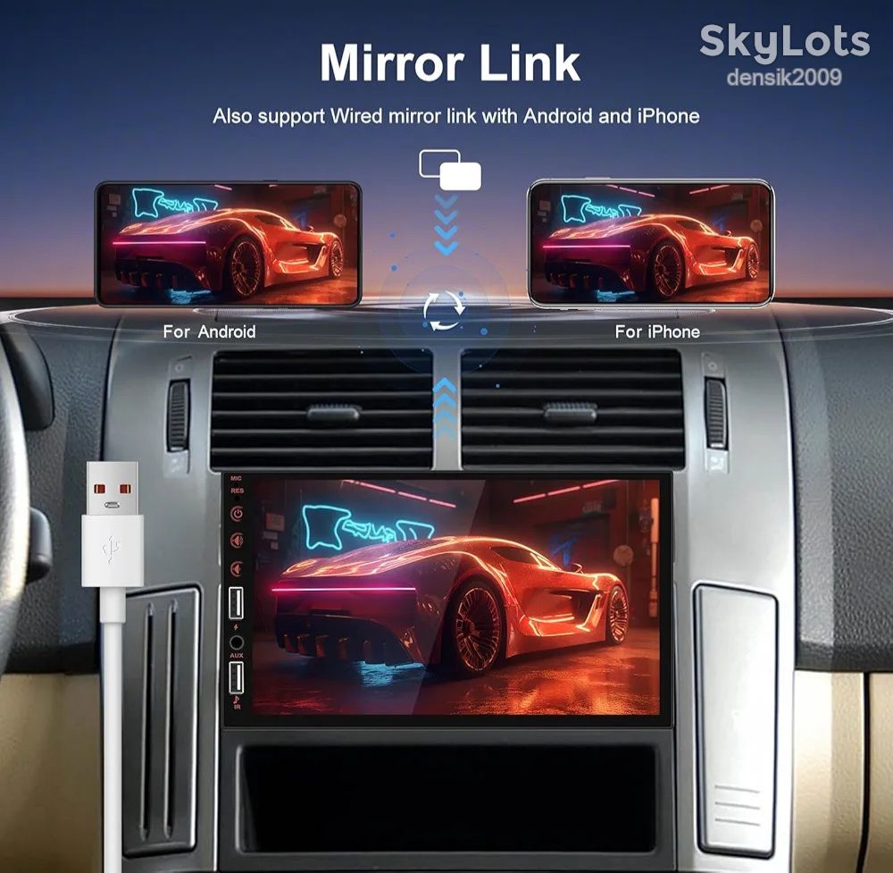 Автомагнітола SIXWIN Bluetooth 5.0/FM/USB/AUX/SD/AUX-in/Mirror Link + Mircphone. Екран 7". Брак. - фото фото фото 8