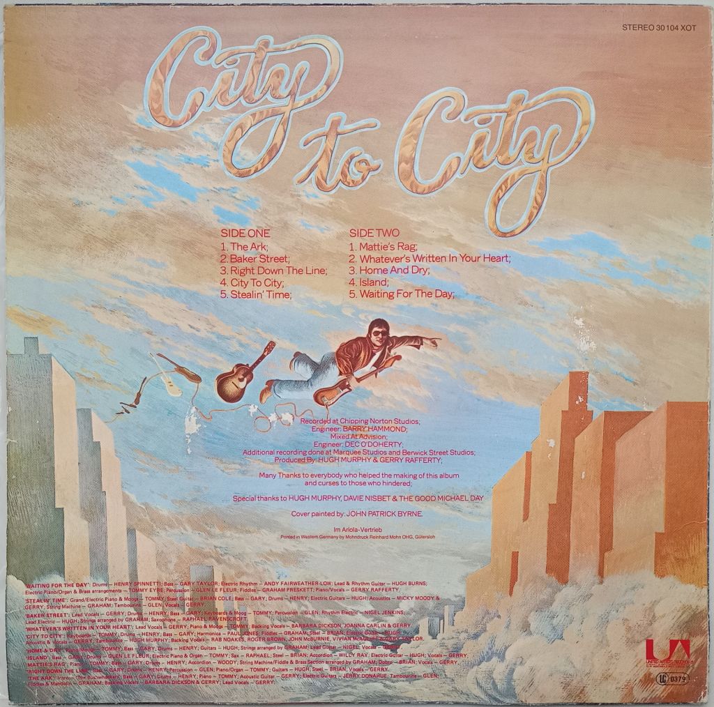GERRY RAFFERTY City To City LP VG++/VG - фото фото фото 1