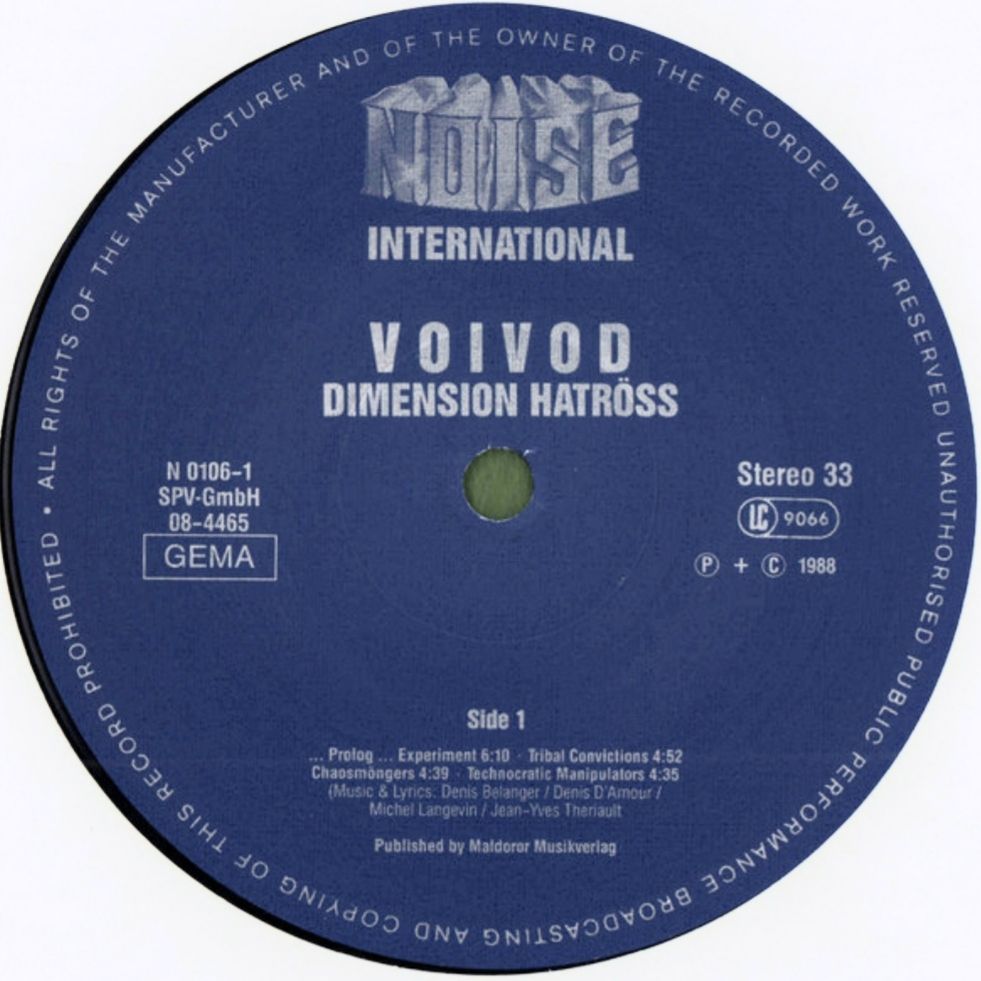 Voivod - Dimension Hatross - 1988.   (LP). 12. Vinyl. Пластинка. Germany. - фото фото фото 5