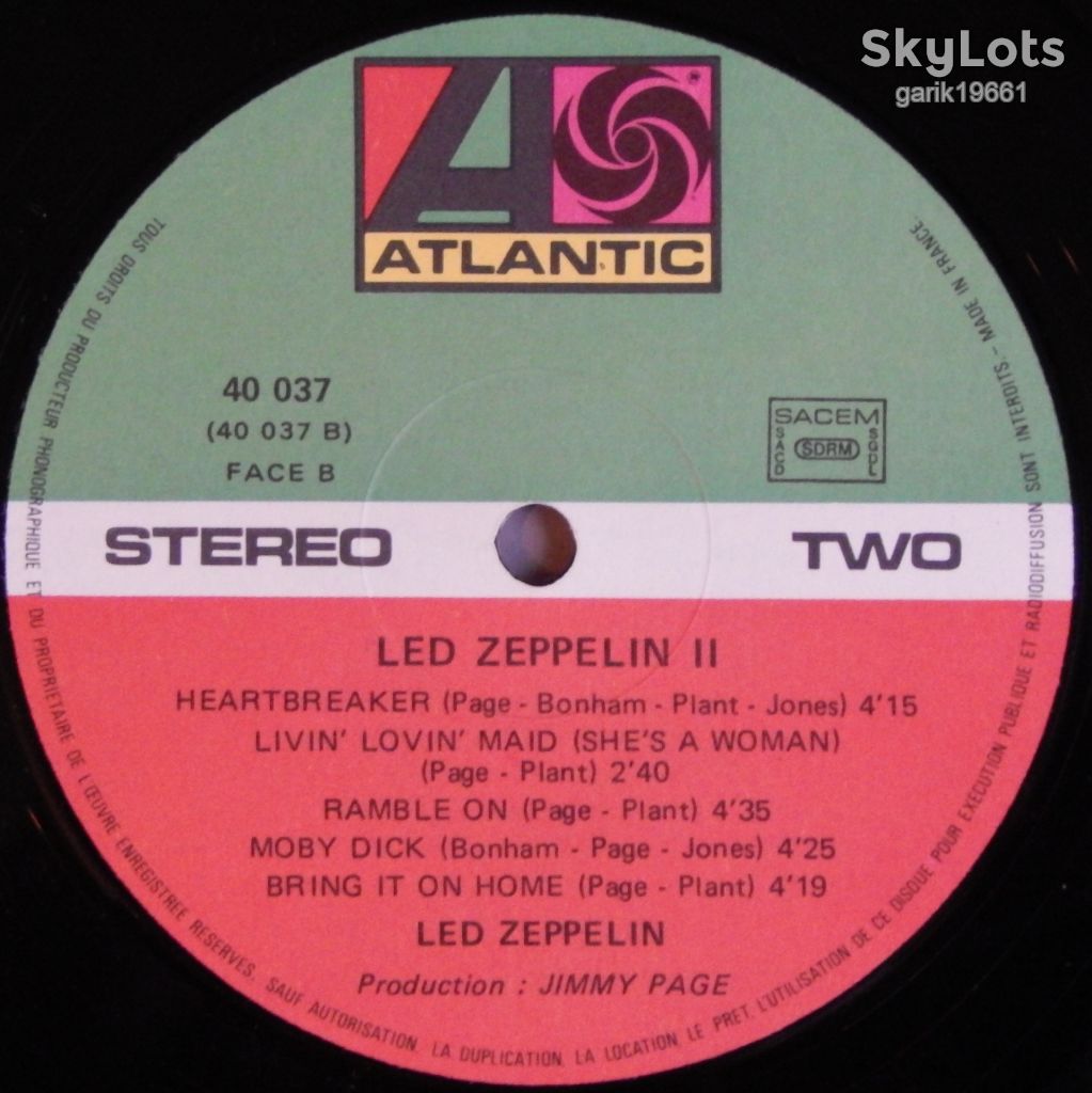 Led Zeppelin – Led Zeppelin II  (Atlantic – 40 037, France) NM-/EX+ - фото фото фото 4