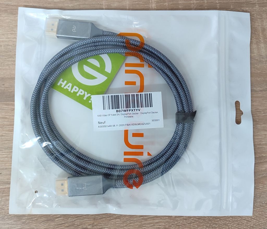Кабель DisplayPort 1.2  4K 60Hz PrimeWire 2m сірий     (303501), новий - фото фото фото 1