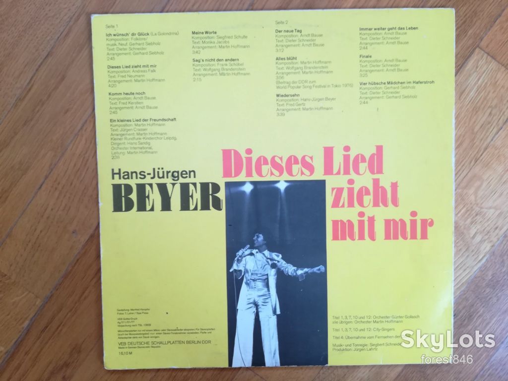 Hans-Jurgen Beyer-Dieses Lied zieht mit mir-Ex.+-ГДР - фото фото фото 1