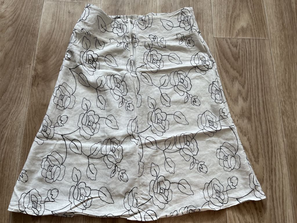 Льонова біла спідниця/юбка, 42-44р, міді - фото фото фото 0
