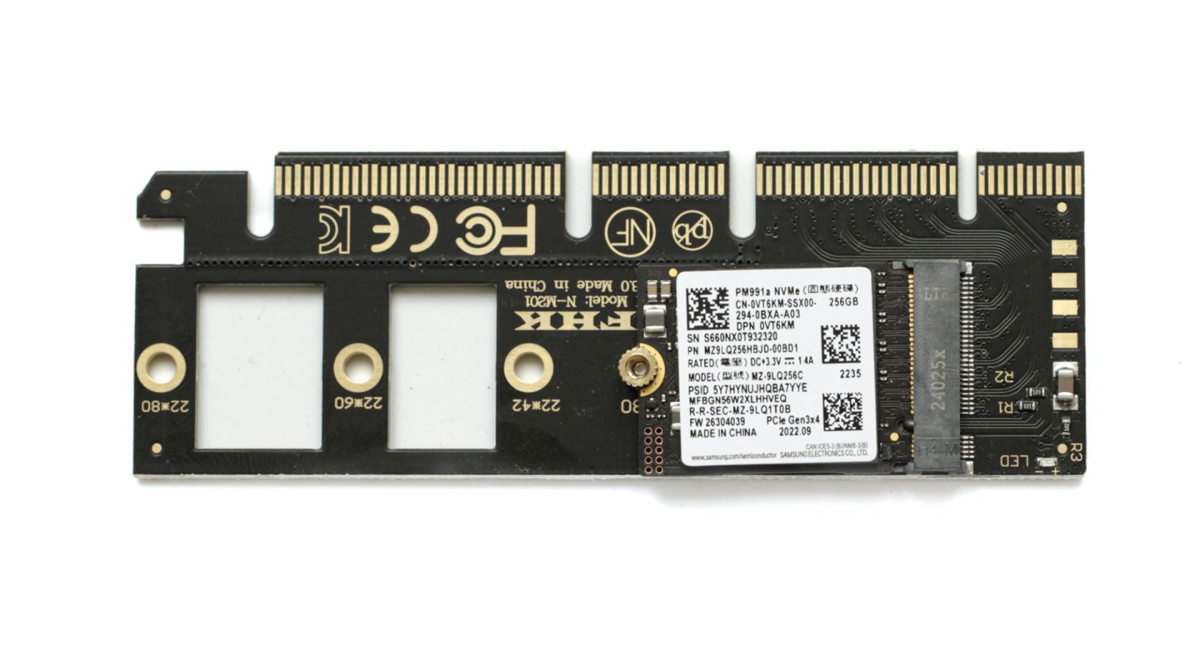 Накопичувач SSD NVMe Samsung PM991a - 256GB - з перехідником - фото фото фото 0