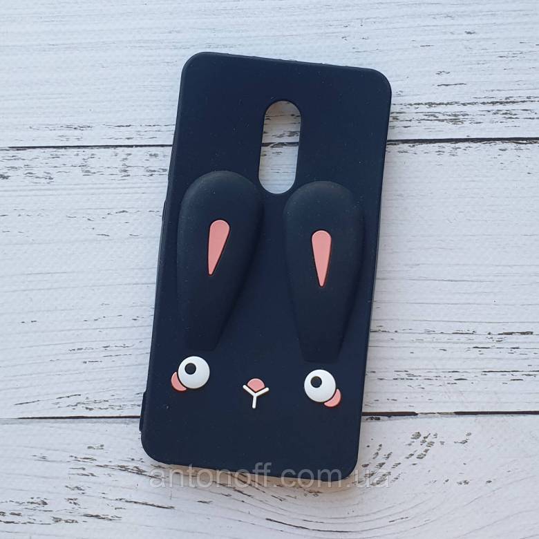 Чохол для Xiaomi Redmi Note 4X, Note 4 силіконовий, чорний, 3D Rabbit - фото фото фото 0