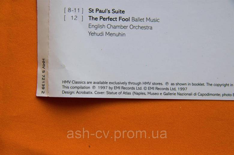 Музичний диск CD. HOLST - The Planets 1997 - фото фото фото 4