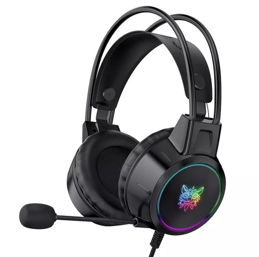 Наушники компьютерные с микрофоном и LED RGB подсветкой геймерские ONIKUMA X15 Черные - фото фото фото 0
