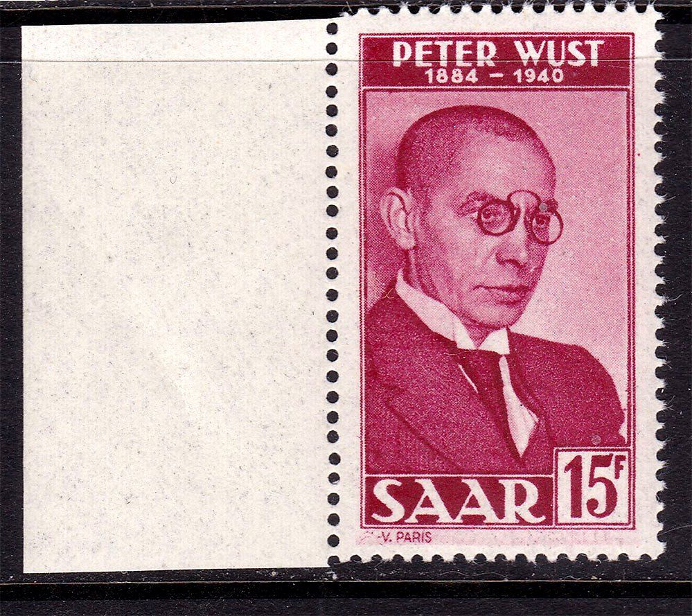 Германия - СААР / SAAR  1950 г MNH - личности - Петер Вюст - фото фото фото 0