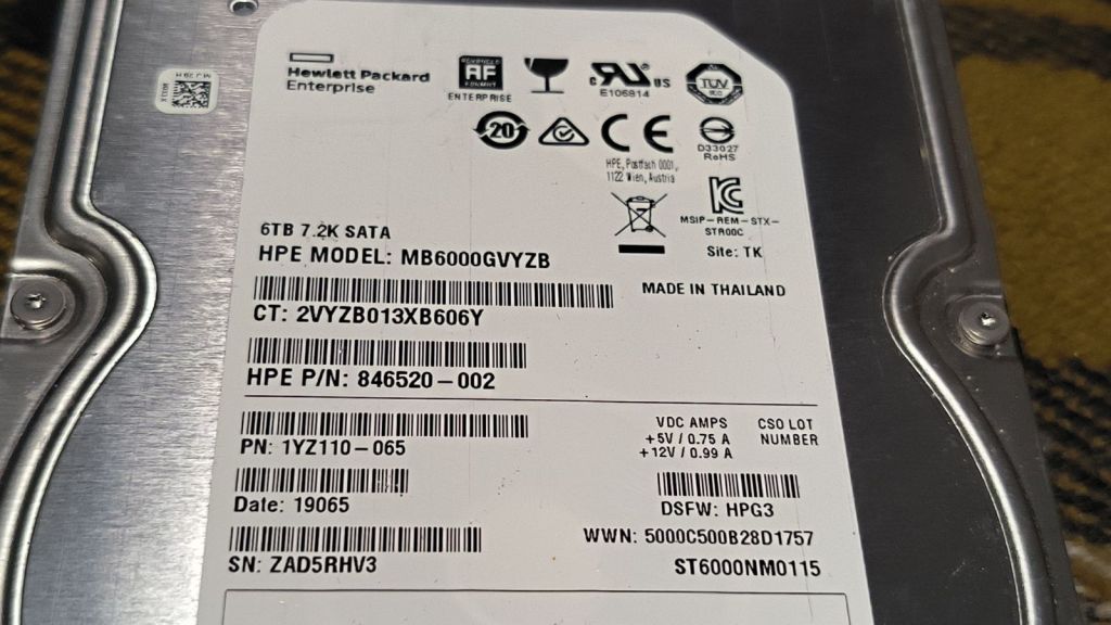 Жорсткий диск HDD Hewlett Packard Enterprise MB6000GVYZB 6TB №19 - фото фото фото 3