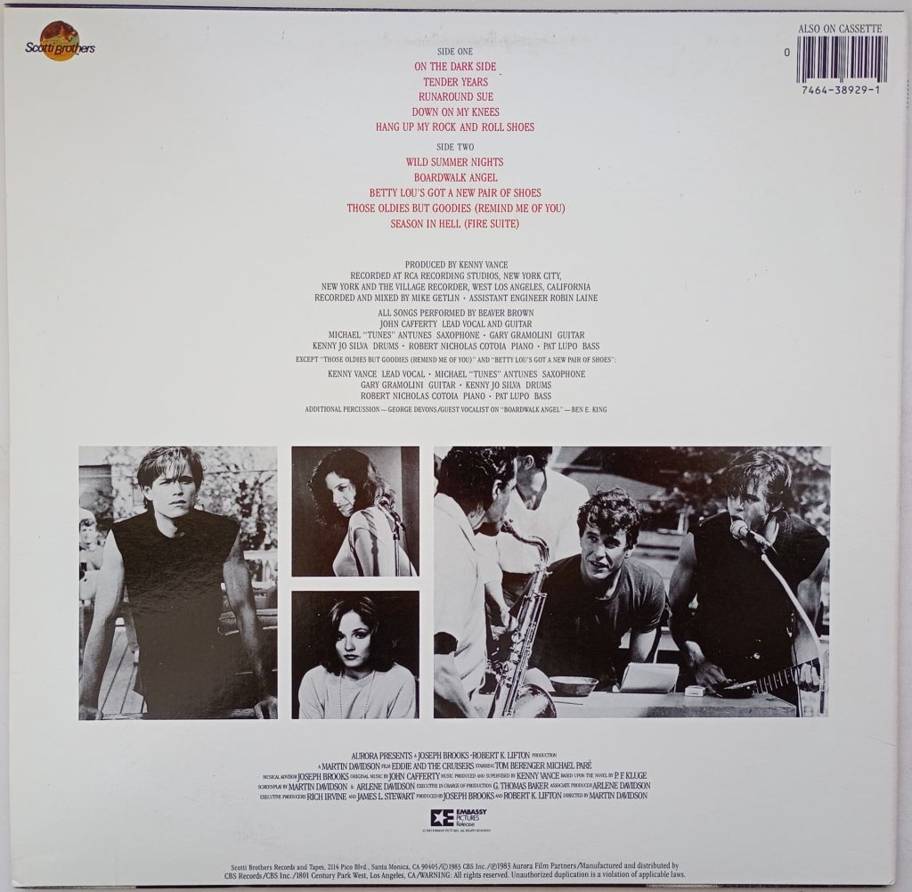 JOHN CAFFERTY AND THE BEAVER BROWN BAND Eddie And The Cruisers LP EX+ - фото фото фото 1