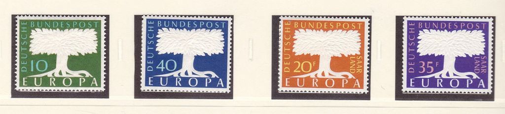 Германия  1957 г  MNH  - EUROPA CEPT - дерево - фото фото фото 0