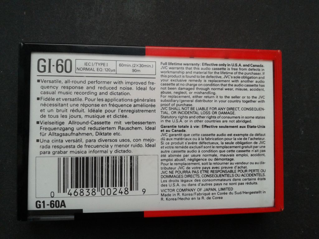 Аудиокассета JVC GI 60 - фото фото фото 1