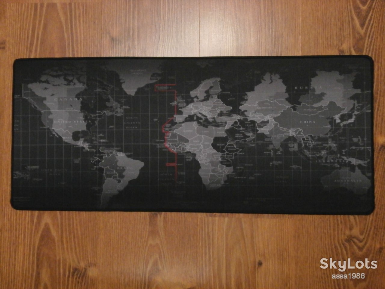 КОВРИК ДЛЯ МЫШИ 70*30 BLACK MAP     (КАРТА МИРА) - фото фото фото 0