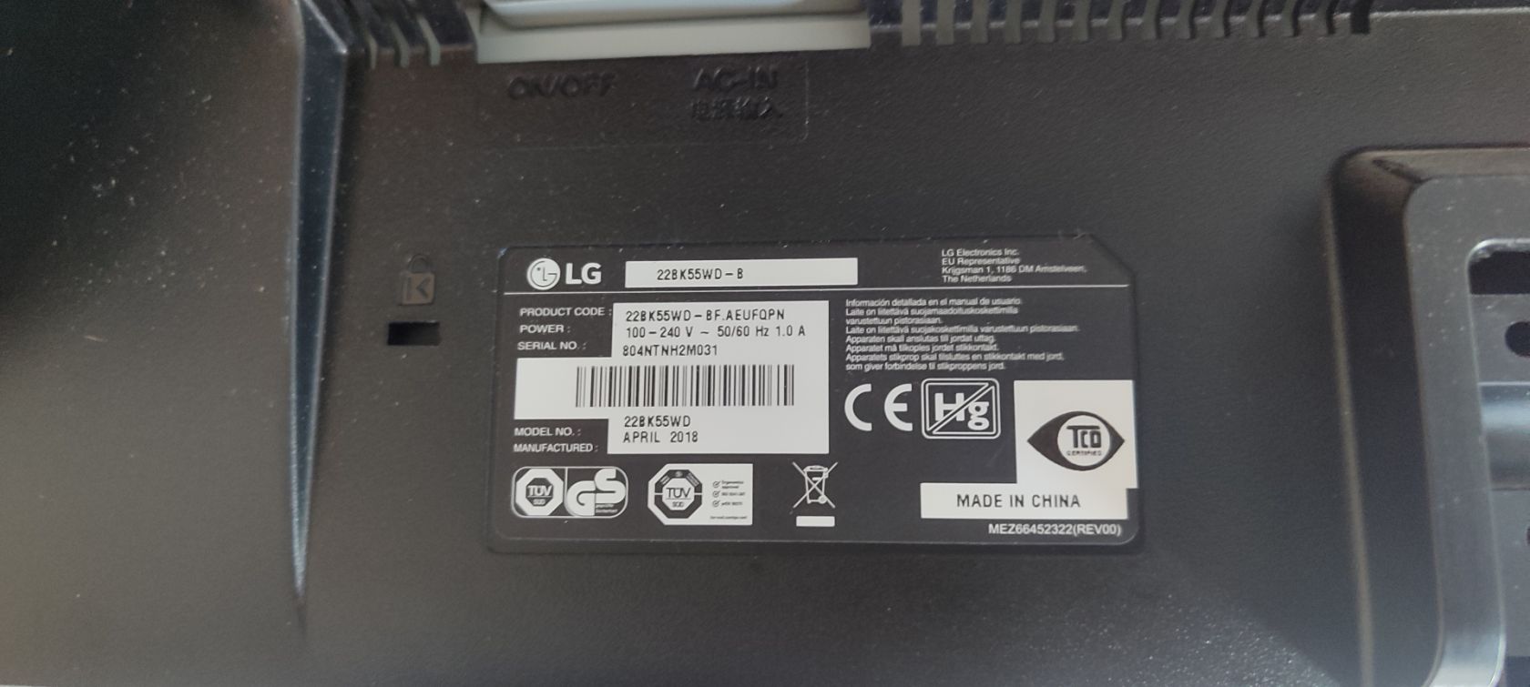 Монітор 22” LG  22BK55WD-B - б/у - фото фото фото 5