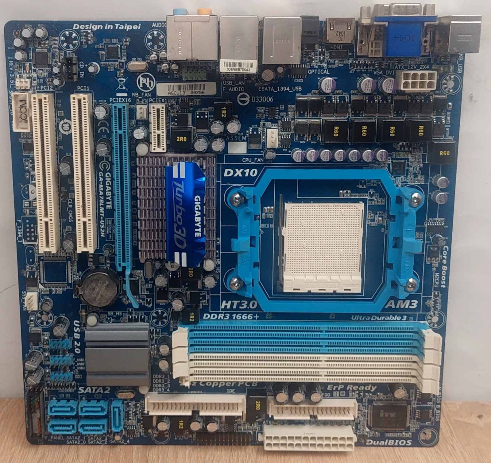 Материнська плата Gigabyte GA-MA78LMT-US2H  /Socket AM3/MicroATX/4 x DDR3/  б/в - фото фото фото 3