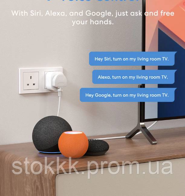 Смарт-розетка Meross Smart Mini 2шт 13A  3120W Alexa, Google Assistant - фото фото фото 5